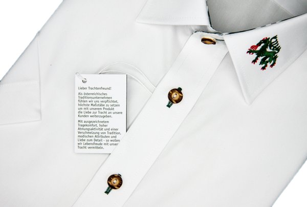 Weißes Hemd mit Steirischen Panther in Kurzarm